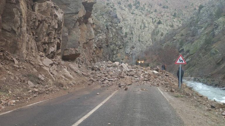 Artvin-Ardanuç-Şavşat kara yolunda heyelan