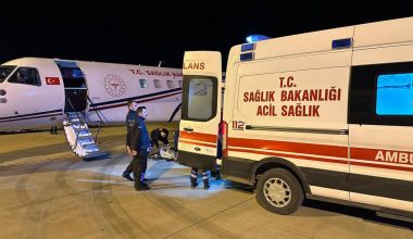 Beyin kanaması geçiren hasta ambulans uçakla Ankara’ya sevk edildi