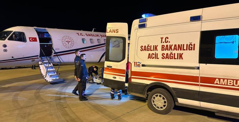 Beyin kanaması geçiren hasta ambulans uçakla Ankara’ya sevk edildi