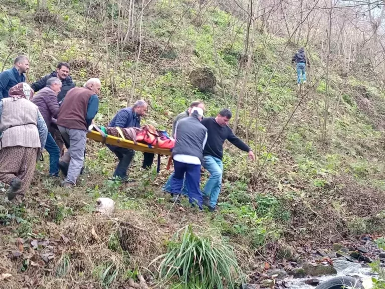 Trabzon’da Otomobil Dereye Uçtu: 2 Yaralı